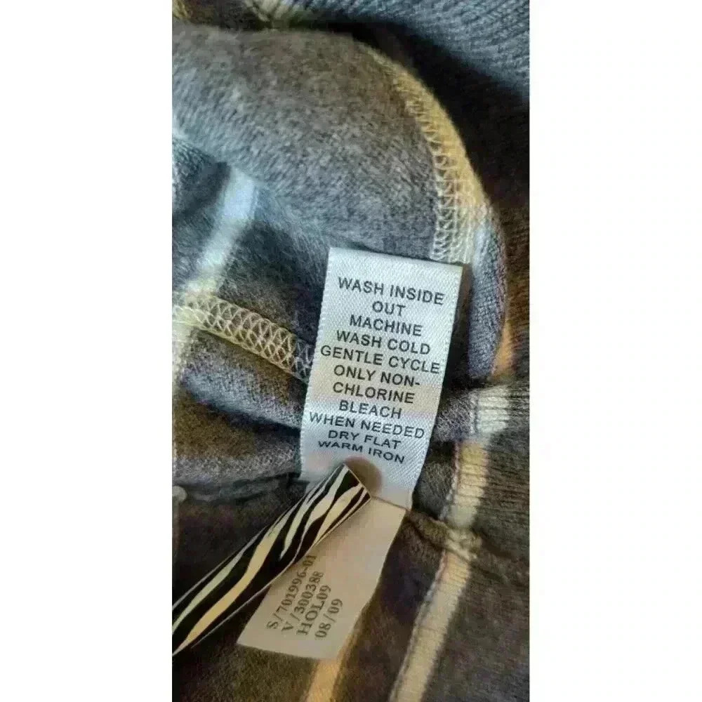 Vintage Banana Republic V-Neck Cardigan Sweater Gray White Stripe Size Petite XS - Picture 6 of 7